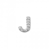 14K White Gold Mini Diamond Initial Earrings-EARRINGS-superbell-