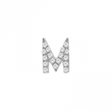 14K White Gold Mini Diamond Initial Earrings