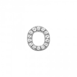 14K White Gold Mini Diamond Initial Earrings-EARRINGS-superbell-