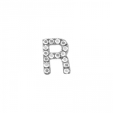 14K White Gold Mini Diamond Initial Earrings