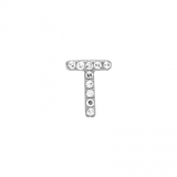 14K White Gold Mini Diamond Initial Earrings