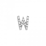 14K White Gold Mini Diamond Initial Earrings-EARRINGS-superbell-