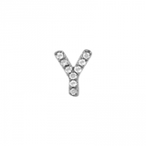 14K White Gold Mini Diamond Initial Earrings-EARRINGS-superbell-
