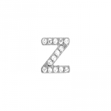 14K White Gold Mini Diamond Initial Earrings