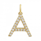14K Yellow Gold Initial Diamond Initial Charm-Charms & Pendants-Maurice's Jewelers-A-