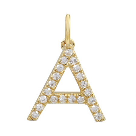 14K Yellow Gold Initial Diamond Initial Charm-Charms & Pendants-Maurice's Jewelers-A-