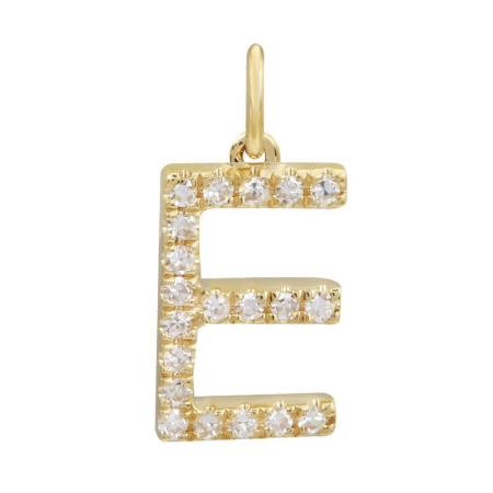 14K Yellow Gold Initial Diamond Initial Charm-Charms & Pendants-Maurice's Jewelers-E-