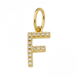 14K Yellow Gold Initial Diamond Initial Charm-Charms & Pendants-Maurice's Jewelers-F-
