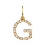 14K Yellow Gold Initial Diamond Initial Charm-Charms & Pendants-Maurice's Jewelers-G-