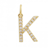 14K Yellow Gold Initial Diamond Initial Charm-Charms & Pendants-Maurice's Jewelers-K-