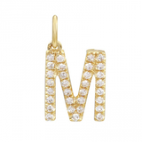 14K Yellow Gold Initial Diamond Initial Charm-Charms & Pendants-Maurice's Jewelers-M-