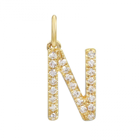 14K Yellow Gold Initial Diamond Initial Charm-Charms & Pendants-Maurice's Jewelers-N-