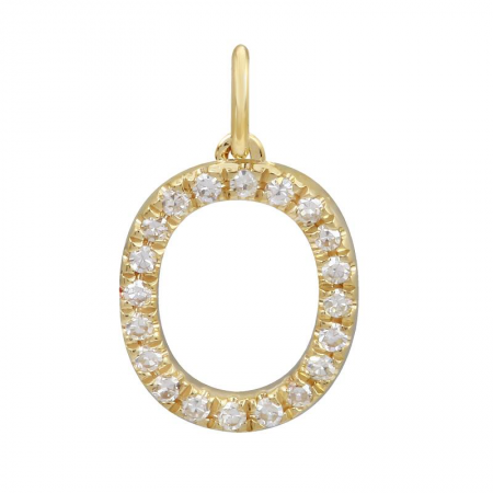 14K Yellow Gold Initial Diamond Initial Charm-Charms & Pendants-Maurice's Jewelers-O-