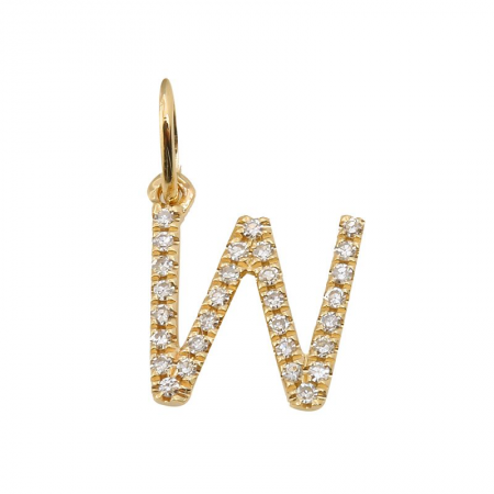14K Yellow Gold Initial Diamond Initial Charm-Charms & Pendants-Maurice's Jewelers-W-