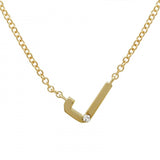 14K Yellow Gold Varsity Initial with Diamond-Necklaces-superbell-J-
