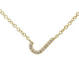 14K Yellow Gold Slanted Initial Diamond Necklace