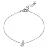 14K White Gold Diamond initial Bracelet