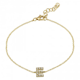 14K Yellow Gold Diamond initial Bracelet