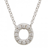 14K White Gold Diamond Small Initial Necklace-Necklaces-Maurice's Jewelers-O-