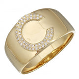 14K Yellow Gold Diamond Block Initial Ring (A-Z)-Rings-superbell-