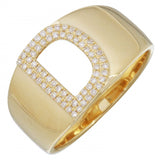 14K Yellow Gold Diamond Block Initial Ring (A-Z)-Rings-superbell-