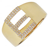 14K Yellow Gold Diamond Block Initial Ring (A-Z)-Rings-superbell-