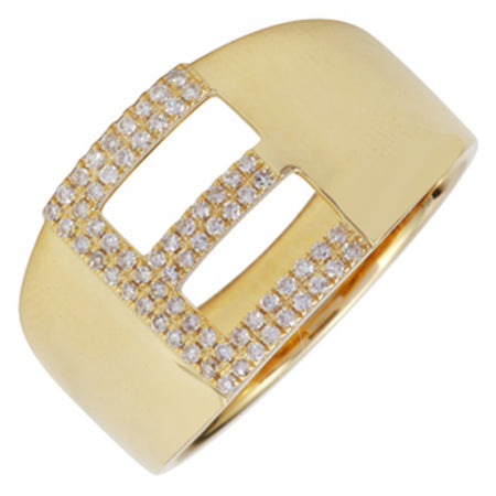 14K Yellow Gold Diamond Block Initial Ring (A-Z) – Maurice's Jewelers