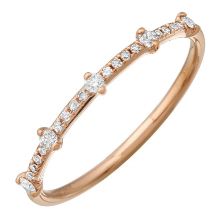 14K Rose Gold Diamond Stackable Ring-Rings-Maurice's Jewelers-ROSE GOLD-