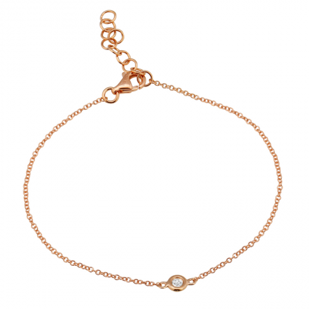 14K Rose Gold Diamond Bezel Bracelet-Bracelets-Maurice's Jewelers-
