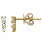 14k Yellow Gold Graduated Diamond Earrings