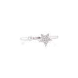 14K Yellow Gold Diamond Star Open Cuff Ring-Rings-majolie-WHITE GOLD-