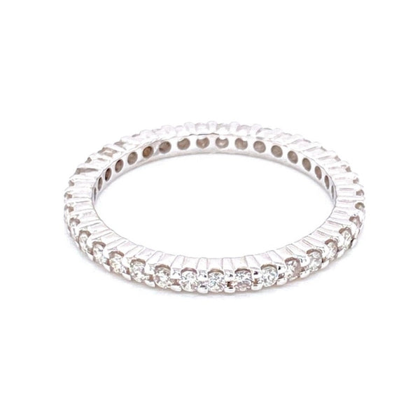 14K White Gold 0.62ct Diamond Eternity Band-Rings-MWI Jewelry-