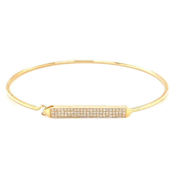 14K Yellow Gold Diamond Bar Bangle-Bangles-majolie-