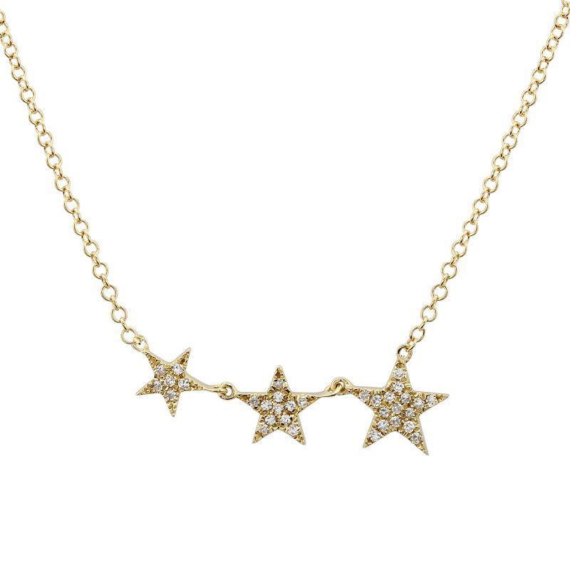 14K Yellow Gold Mini Graduating Star Necklace-Necklaces-superbell-
