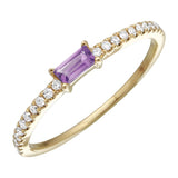 14K White Gold Amethyst Diamond Stacking Ring-Rings-Maurice's Jewelers-4-Rose Gold-