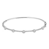 14K Yellow Gold Diamond Halo Bangle-Bracelets-Maurice's Jewelers-White Gold-