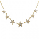 14K White Gold Diamond Pave Star Necklace