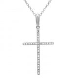 14K Yellow Gold Large Diamond Cross Necklace-Necklaces-Maurice's Jewelers-White Gold-