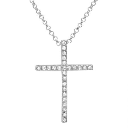 14K Yellow Gold Small Cross Pendant-Necklaces-Maurice's Jewelers-WHITE GOLD-