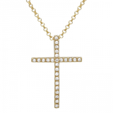 14K White Gold Small Cross Pendant-Necklaces-Maurice's Jewelers-YELLOW GOLD-