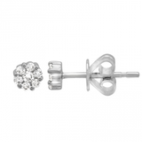 14K Rose Gold Diamond Mini Flower Cluster Earrings-Earrings-Maurice's Jewelers-WHITE GOLD-