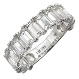 14K White Gold Emerald Cut White Topaz Ring (3/4 Large)-Rings-Maurice's Jewelers-4-White Gold-