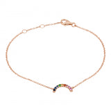 14k Yellow Gold Rainbow Gemstone Bracelet-Bracelets-superbell-ROSE GOLD-