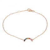 14K Rose Gold Rainbow Gemstone Bracelet