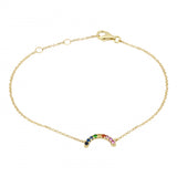 14K Rose Gold Rainbow Gemstone Bracelet