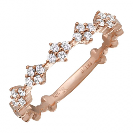 14K Rose Gold Diamond Stackable Ring