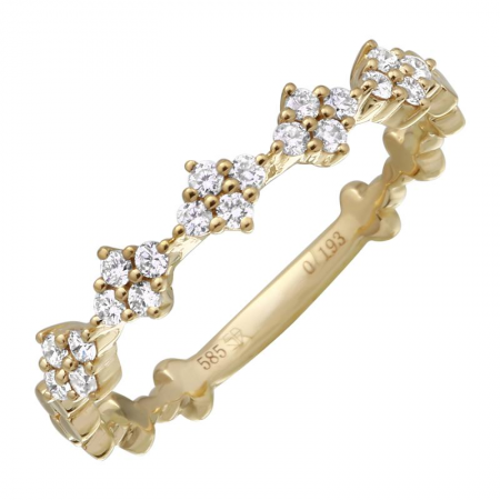 14k Yellow Gold Round Diamond Stackable Ring-Maurice's Jewelers-