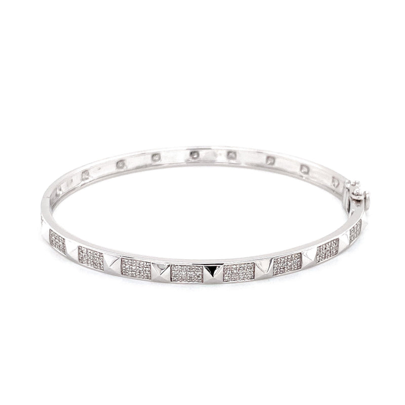 14K White Gold Diamond Studded Bangle-Bangles-majolie-