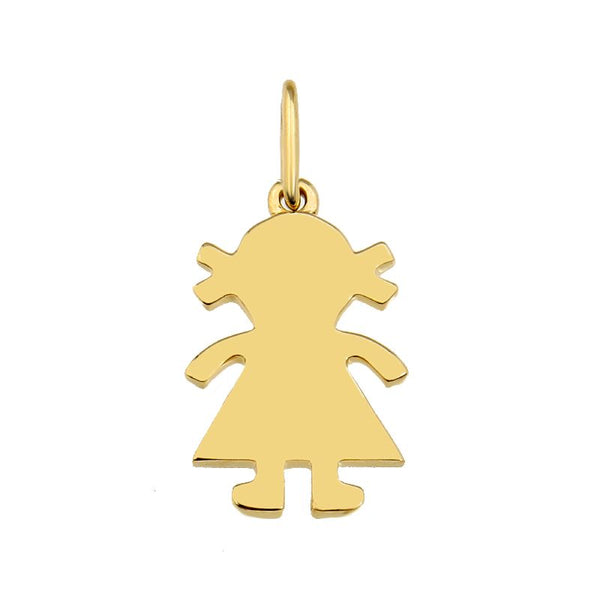 14K Yellow Gold Girl Pendant-Charms & Pendants-Maurice's Jewelers-