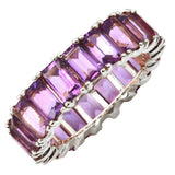14K Rose Gold Emerald Cut Amethyst Ring-Rings-Maurice's Jewelers-White Gold-4-